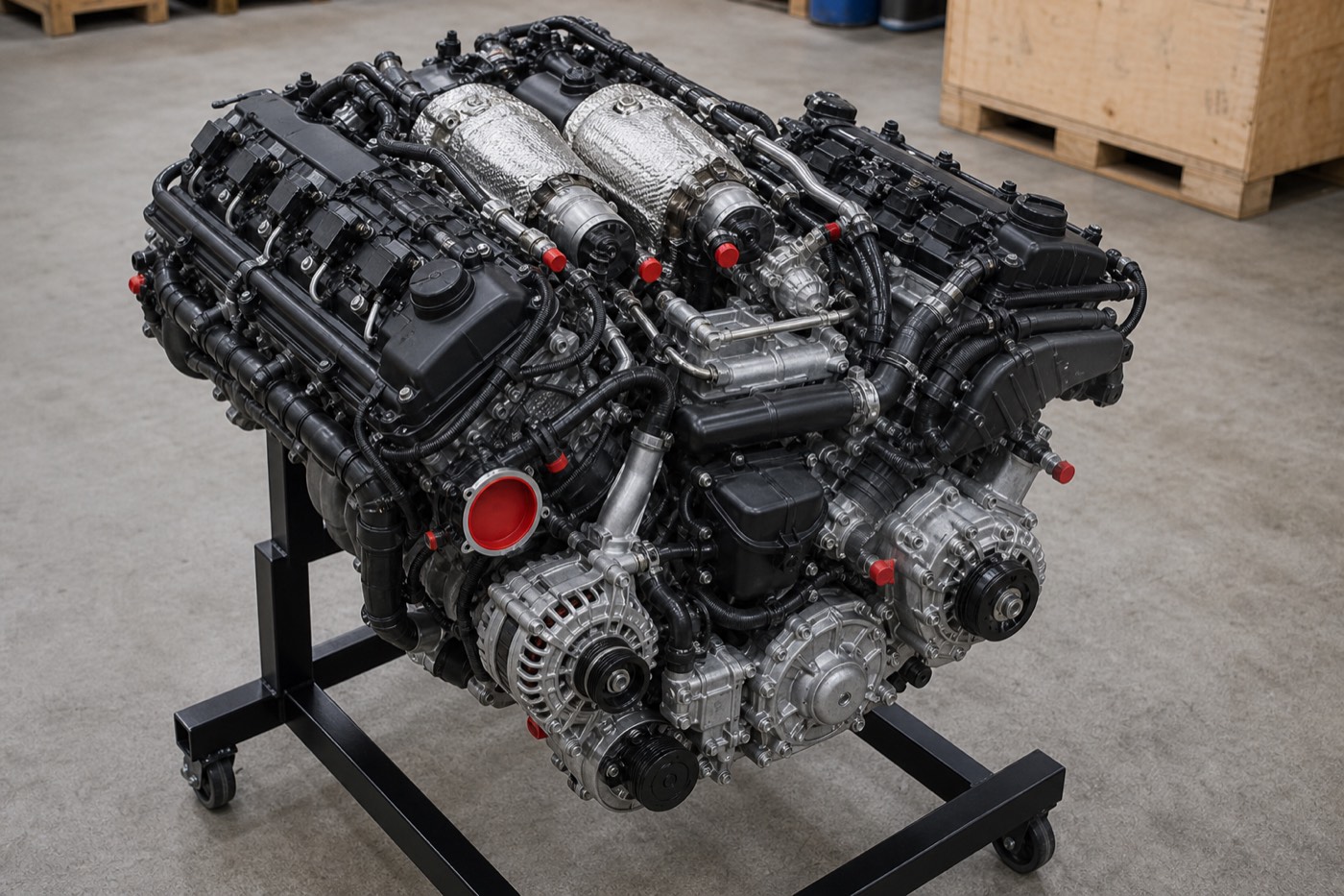 Performance V8 on a showroom plinth